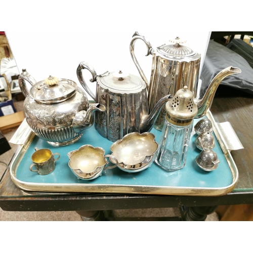37 - Quantity of Plated Ware inc 3 Plated Teapots DNI