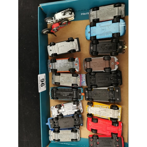 96 - Quantity of 16 Small Scale Diecast Cars inc Ferrari, Porsche by Corgi etc, inc Diecast Motorbikes