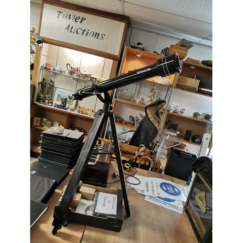 66 - Tasco 60mm Astronomical Telescope On Stand, Complete With Finderscope, Eyepiece, In Good Order