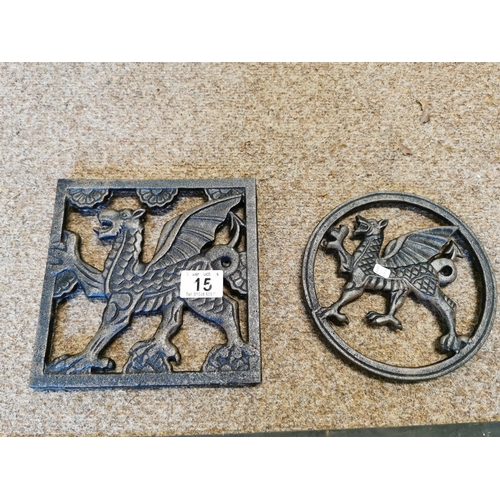 15 - Two Metal Dragon Trivets