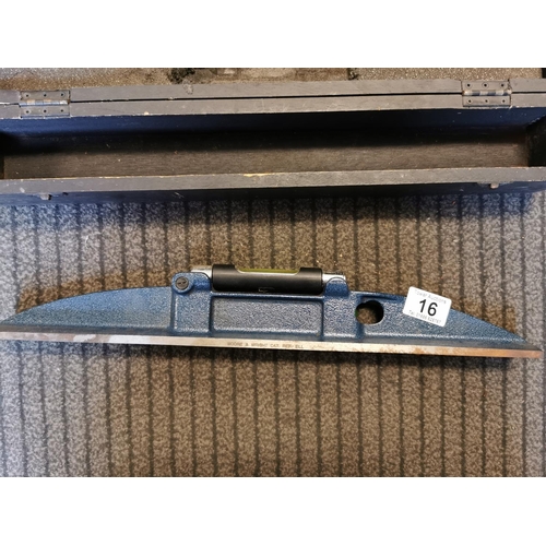 16 - A Good Moore & Wright 16 Inch Engineers Level Cased Excellent Condition