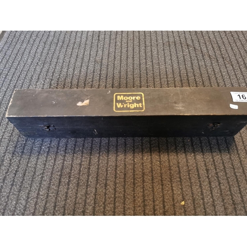 16 - A Good Moore & Wright 16 Inch Engineers Level Cased Excellent Condition