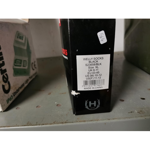 20 - Boxed As New Mens Hunter Fleeced Wellie Socks Size 9 - 11