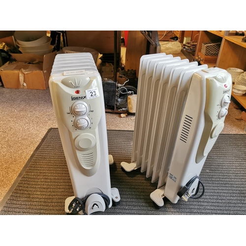 23 - Pair Of Igenix Oil Filled Radiators
