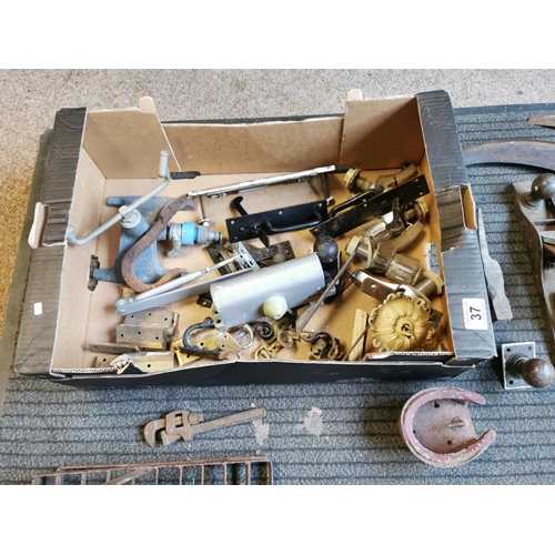 37 - Box Of Tools Inc Sickles, Bill Hook Etc