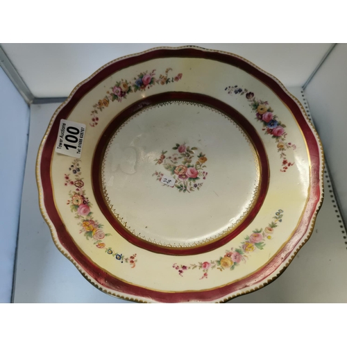 100 - Copeland Hand Painted Cake Stand Circa 1847 - 1851