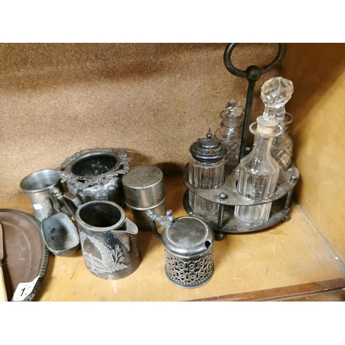 122 - Quantity Of Plated Ware Inc Cruet Set