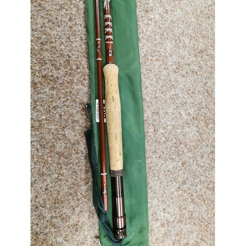 129 - Fenwick Woodstream FF857 Fly Fishing Rod In Excellent Condition With Sleeve