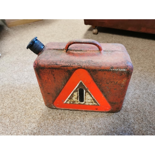 29 - Vintage Neverstop Petrol Can With Built In Hazard Triangle