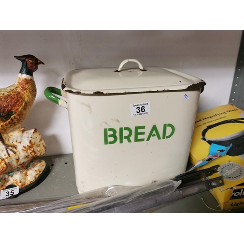 36 - Vintage Enamel Bread Bin