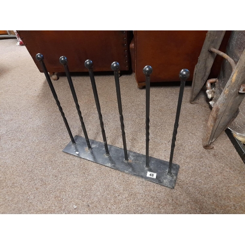 48 - Wrought Iron Boot Stand For Three Pairs Of Boots