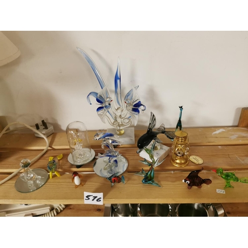 576 - Large Quatity Of Novelty Glass Animal Figurines