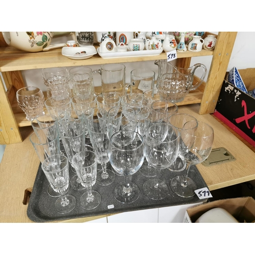 579 - Large Quantity Of Glass Sets Wine Glasses Champagne Flues Etc