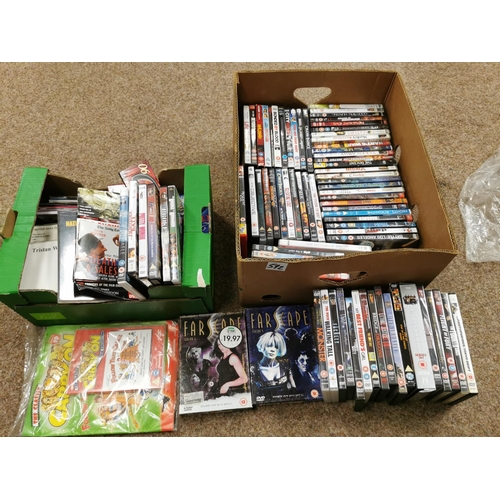 592 - Two Boxes Full Of Dvd's & Cd's