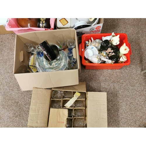 596 - Four  Boxes Of Kitchenalia & Assorted Items