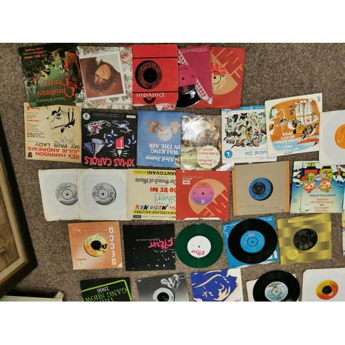 241 - Approx 50 45 Singles Inc 6 Picture Disks 2 Coloured Disks Etc