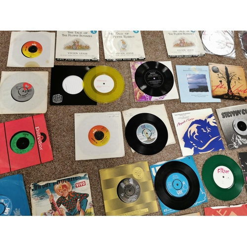 241 - Approx 50 45 Singles Inc 6 Picture Disks 2 Coloured Disks Etc