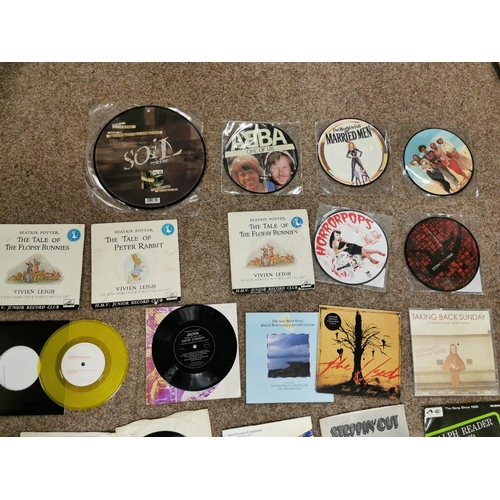 241 - Approx 50 45 Singles Inc 6 Picture Disks 2 Coloured Disks Etc