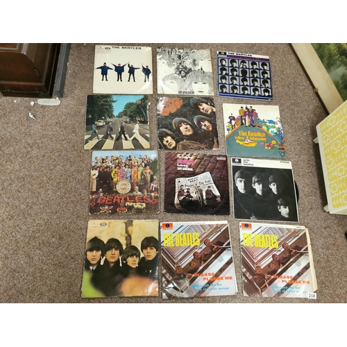 244 - Quantity Of 23 Vintage Vinyl Of The Beatles & John Lennon Albums