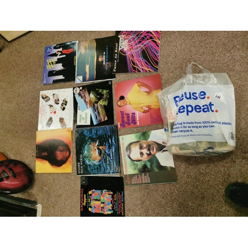 246 - Large Bag Of Vintage Vinyl Records Inc Boney M, Dire Straits Etc