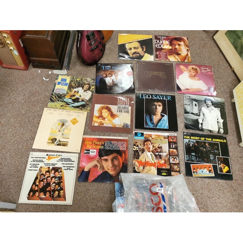 247 - Bag Full Of Vintage Vinyl Records Mostly 70's 80's Pop