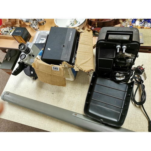 249 - Bell Howell Projector, Imac 100 Projector Bauer Camera And A Screen