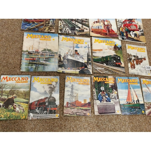 258 - Quantity Of 22 Vintage Meccano Magazines Inc Early 1947 & 1960's Magazines