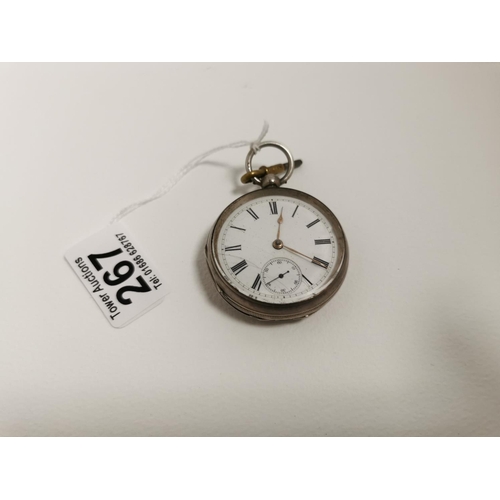 267 - Hallmarked Silver Antique Waltham Watch Co