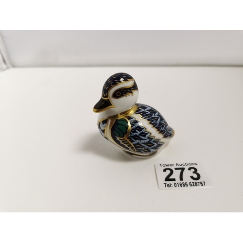 273 - Royal Crown Derby Duck Paperweight With A Stopper