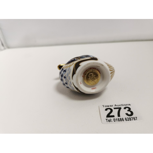 273 - Royal Crown Derby Duck Paperweight With A Stopper