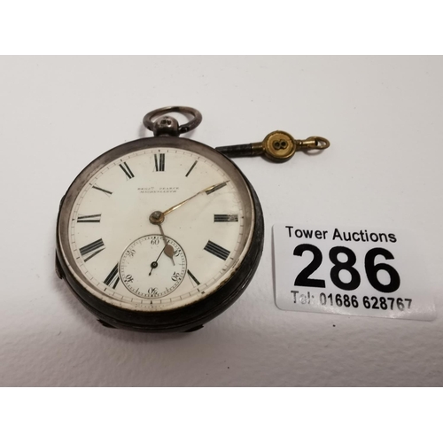 286 - Good Quality 925 Silver Hall Marked Pocket Watch By Benjamin Pearce Of Coventry House Machynlleth, L... 