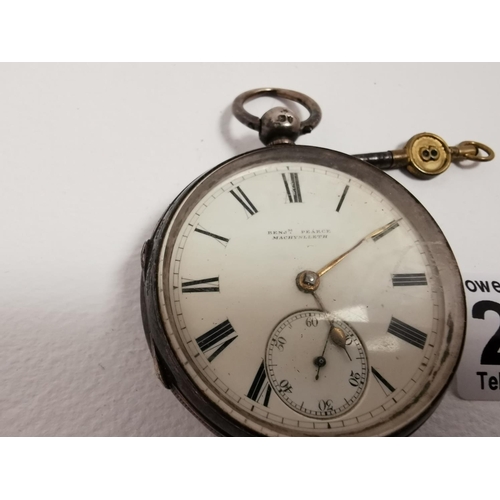 286 - Good Quality 925 Silver Hall Marked Pocket Watch By Benjamin Pearce Of Coventry House Machynlleth, L... 