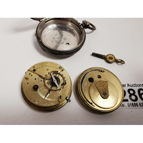286 - Good Quality 925 Silver Hall Marked Pocket Watch By Benjamin Pearce Of Coventry House Machynlleth, L... 