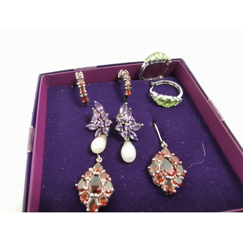 291 - Four Pairs Of New And Unused Gemstone Earrings Including Amethyst & Peridot