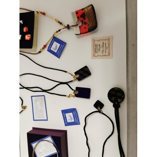 295 - Large Quantity Of New Murano Glass Jewellry Inc Multiple Pendant Necklaces Earrings And A 925 Bracle... 