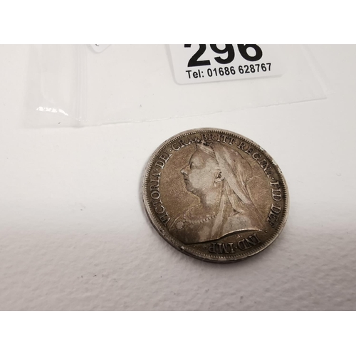 296 - Victorian Silver Crown Dated 1893