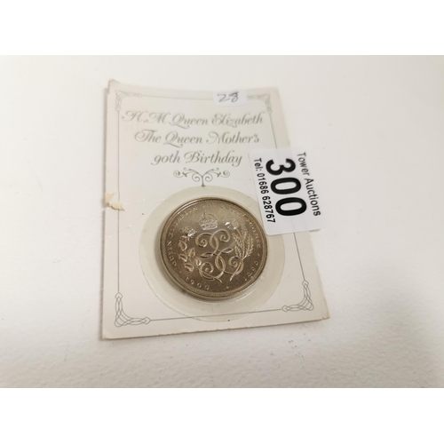 300 - Sealed Queen Elizabeth The Queen Mothers 90th Birthday £5 Coin