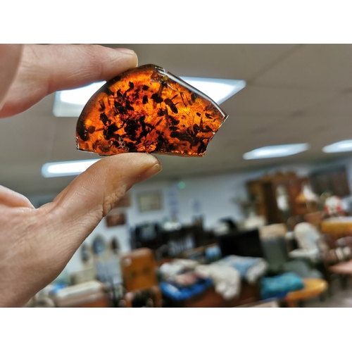 325 - 68.6 Grams Of Blue With Red Flashing Amber Ready To be Made Into Pieces Of Jewellery