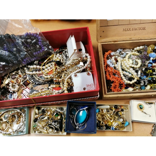 333 - Two Boxes Of Costume Jewellery Inc Coral Necklace