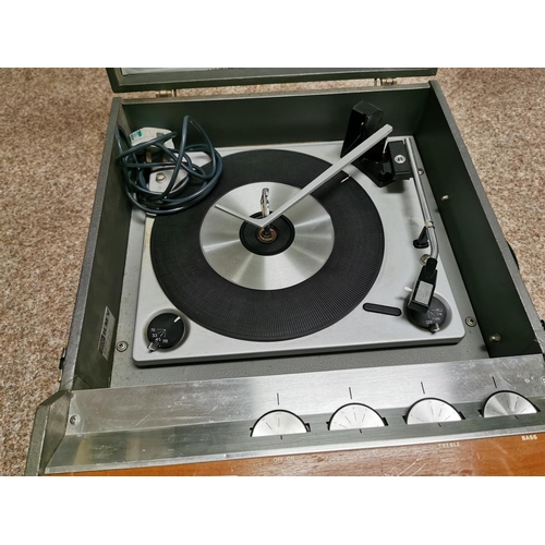 341 - Good Vintage HMV 2030 Table Top Record Player With BSR Turntable Working