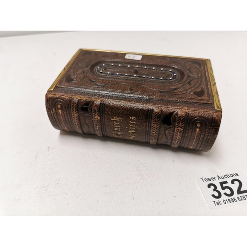 352 - Antique Ornate Common Prayer Book, Leather And Brass Bound