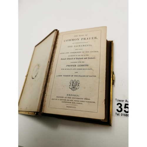 352 - Antique Ornate Common Prayer Book, Leather And Brass Bound
