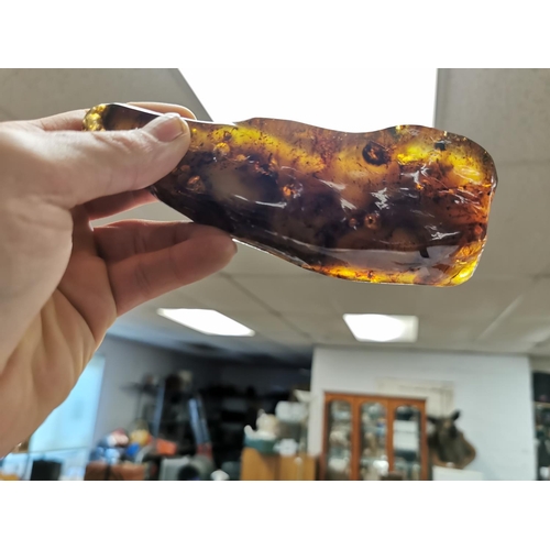 360 - Very Large Piece Of Natural Butterscotch Amber 196g In Total