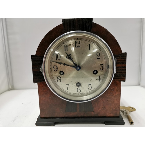 362 - Rare Peerless Miniature Westminster Chiming Clock Chiming On Unusual 5 Coiled Gong Rods In A Rosewoo... 