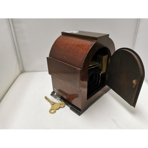 362 - Rare Peerless Miniature Westminster Chiming Clock Chiming On Unusual 5 Coiled Gong Rods In A Rosewoo... 