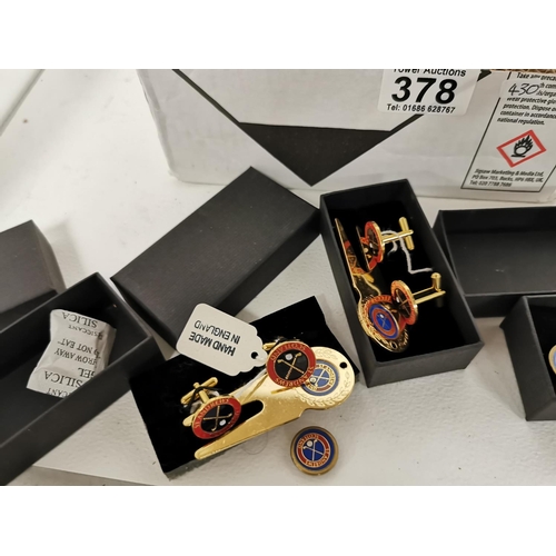 378 - Quantity Of 14 New Boxed Golf Cufflinks, Ball Marker & Divot Replacer