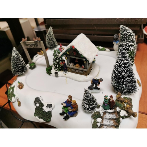 388 - Luville Electronic Skating Christmas Scene With Original Box Cost £80 New