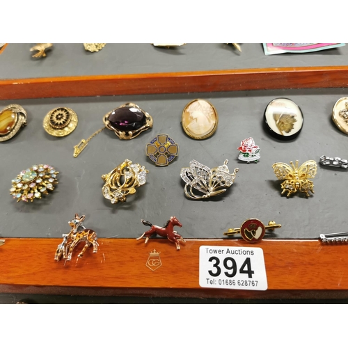 394 - Suit Of Brooches Containing Approx 30 Inc Enameled & Marcasite