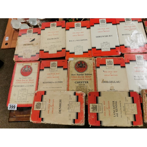 399 - Quantity Of 23 Vintage Ordnance Survey Maps