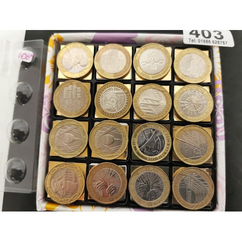 403 - Quantity Of 16 Collectable Two Pound Coins Various Types